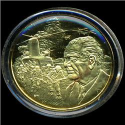.75oz Franklin Mint PR70 DCAM 24k plated Sterling Silver Round History of the American Presidency L.