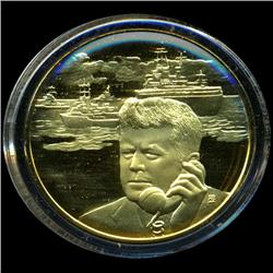 .75oz Franklin Mint PR70 DCAM 24k plated Sterling Silver Round History of the American Presidency J.