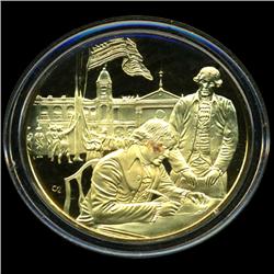 .75oz Franklin Mint PR70 DCAM 24k plated Sterling Silver Round History of the American Presidency T.