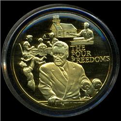.75oz Franklin Mint PR70 DCAM 24k plated Sterling Silver Round History of the American Presidency F.