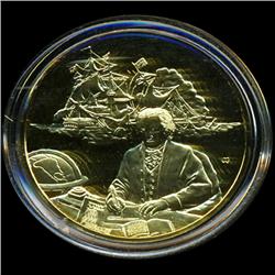 .75oz Franklin Mint PR70 DCAM 24k plated Sterling Silver Round History of the American Presidency J.