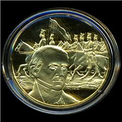 .75oz Franklin Mint PR70 DCAM 24k plated Sterling Silver Round History of the American Presidency J.