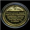 Image 2 : .75oz Franklin Mint PR70 DCAM 24k plated Sterling Silver Round History of the American Presidency H.