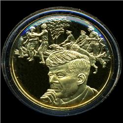 .75oz Franklin Mint PR70 DCAM 24k plated Sterling Silver Round History of the American Presidency J.