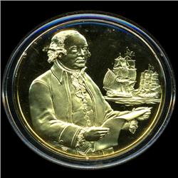 .75oz Franklin Mint PR70 DCAM 24k plated Sterling Silver Round History of the American Presidency J.