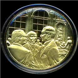 .75oz Franklin Mint PR70 DCAM 24k plated Sterling Silver Round History of the American Presidency W.