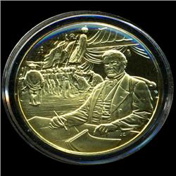 .75oz Franklin Mint PR70 DCAM 24k plated Sterling Silver Round History of the American Presidency M.