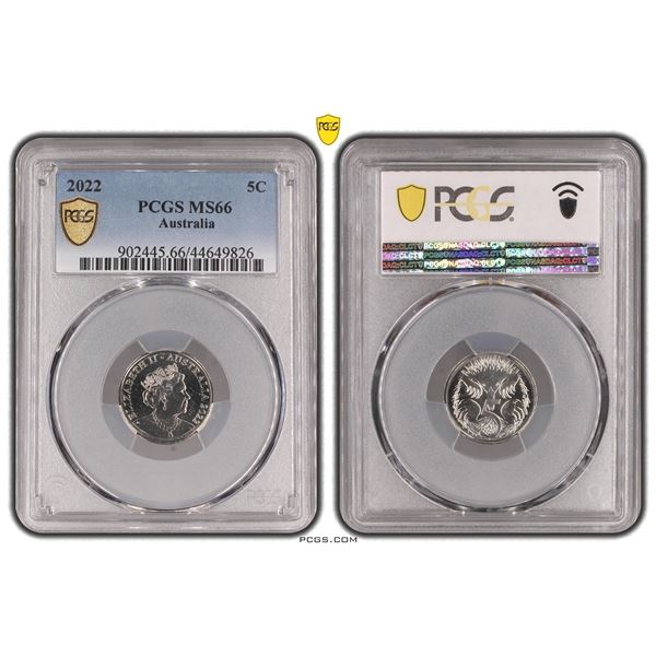 Australia 2022 Five Cents PCGS MS-66