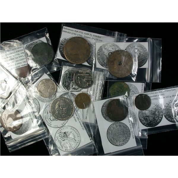 France Lot of 13 Coins ca.1620's to 1990's