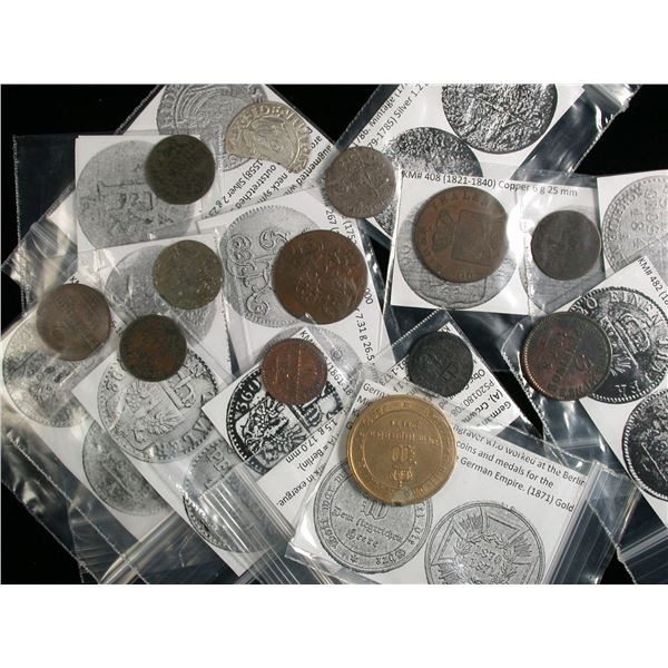 German States - Prussia Lot of 13 Coins ca.1580-1860's