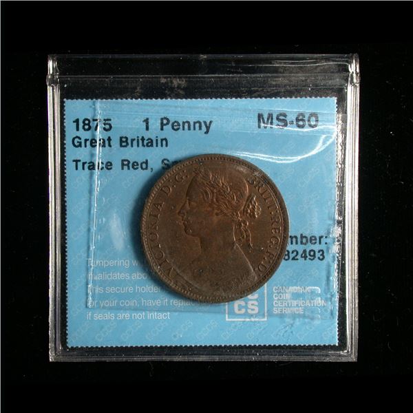 Great Britain Penny 1875, CCCS MS-60