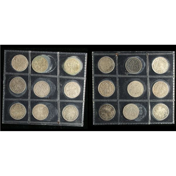 Great Britain Silver 3 Pence Lot, 1843-1922