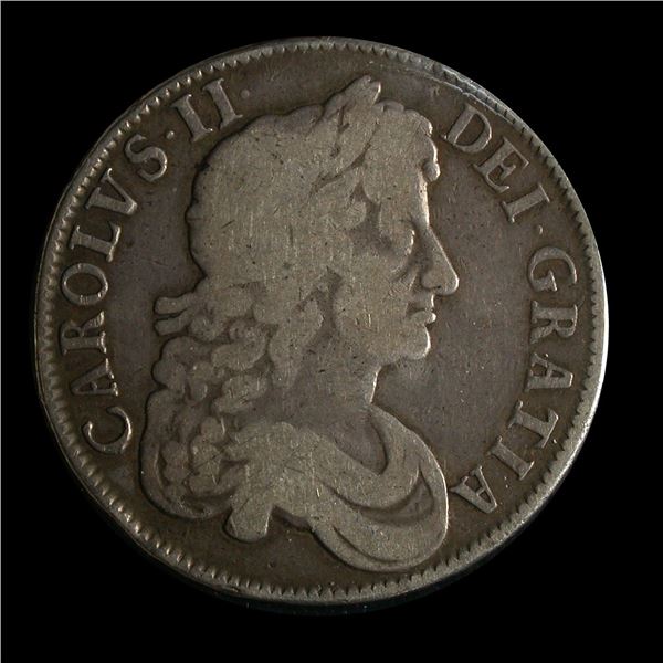 Great Britain 1677/6 Crown of Charles II, Boars's Head Flaw