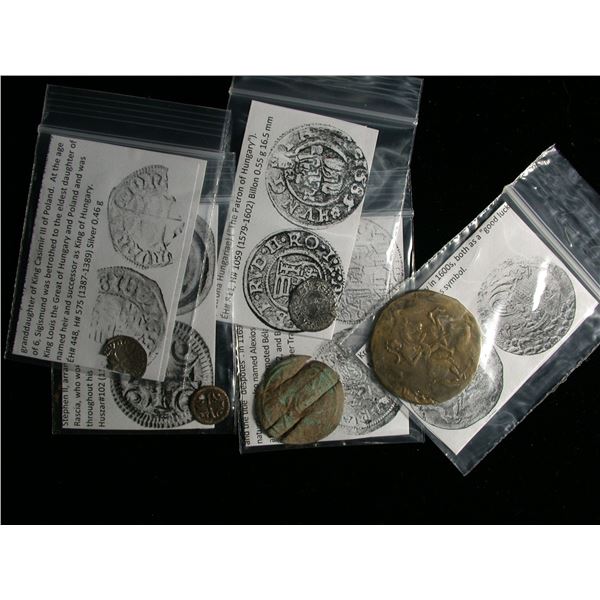 Hungarian Kingdom Lot of 4 Coins and 1 Religious Metal