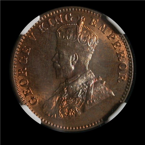 India 1930 Quarter Anna, NGC MS-64