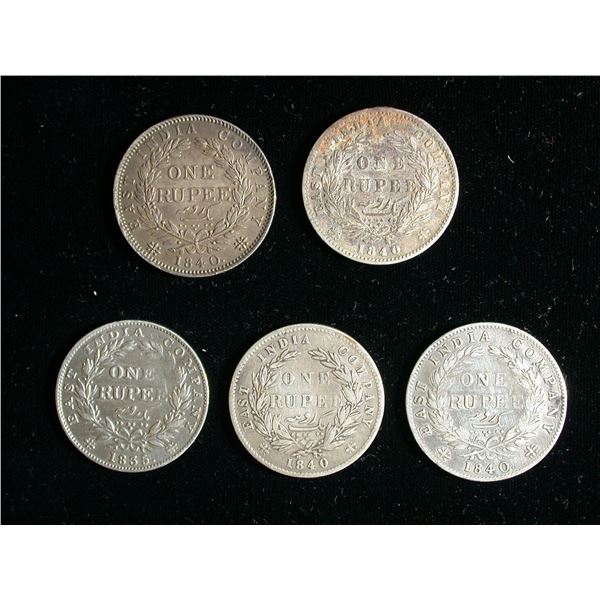 India Lot of Mixed Silver Rupees - William, Victoria, Edward