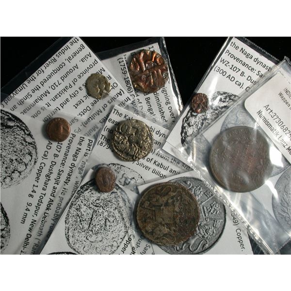 East India Company and Indian States - Lot of 8 Coins