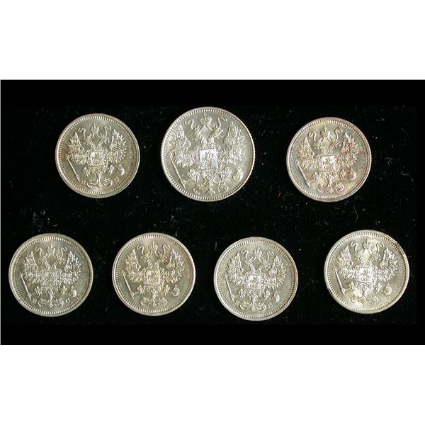 Russia Lot of 1916 Silver 10 Kopeks
