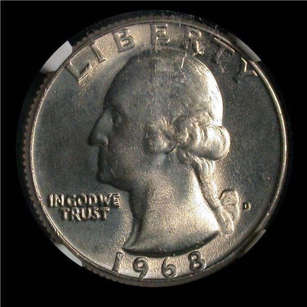 United States 1968-D Twenty-five Cents, NGC MS-66