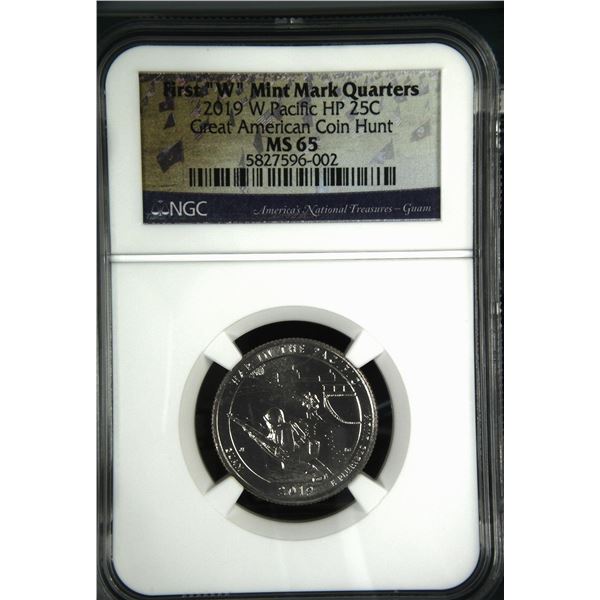 United States 2019-W Pacific Twenty-five Cents, NGC