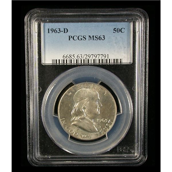 United States 1963-D Half Dollars, PCGS MS-63