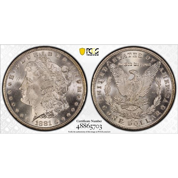 United States 1881-CC Morgan Dollar, PCGS MS-64