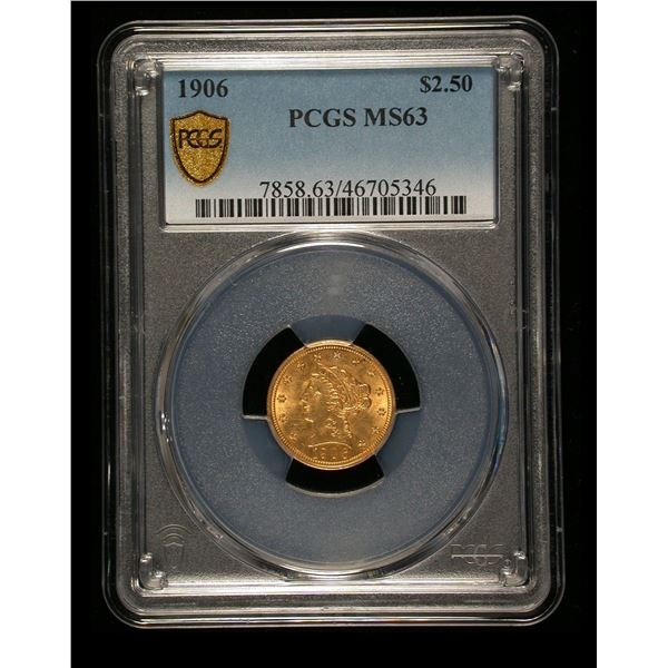 United States 1906 $2.50 Gold, PCGS MS-63