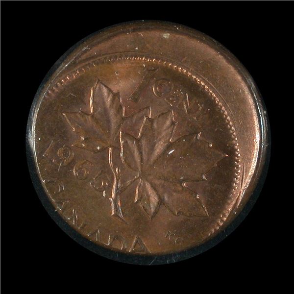 1965 One Cent, Off-Center Strike