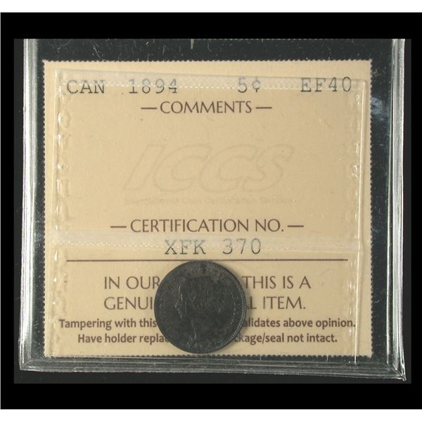 1894 Five Cents, ICCS EF-40