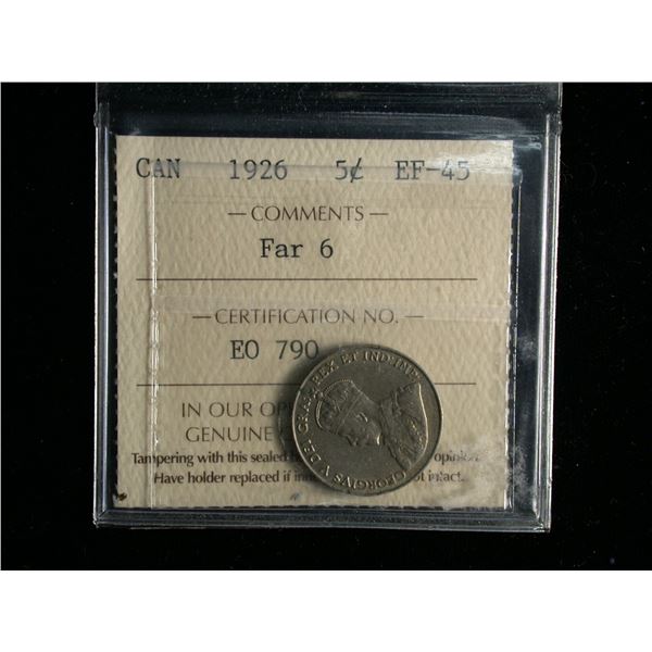 1926 Far 6 Five Cents, ICCS EF-45