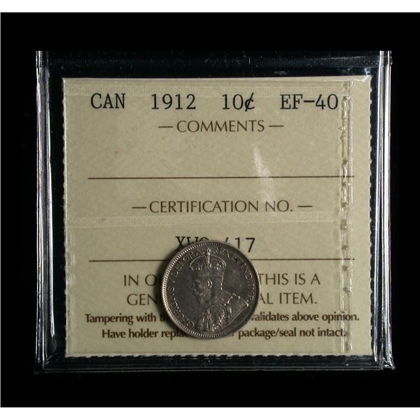 1912 Ten Cents, ICCS EF-40