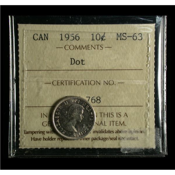 1956 Dot Ten Cents, ICCS MS-63