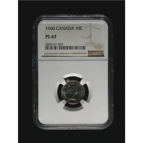 1960 Ten Cents NGC PL-67