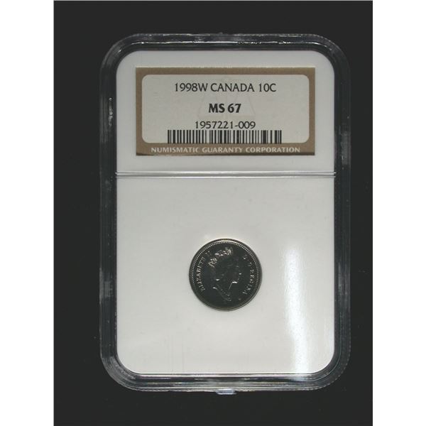 1998-W Ten Cents NGC MS-67