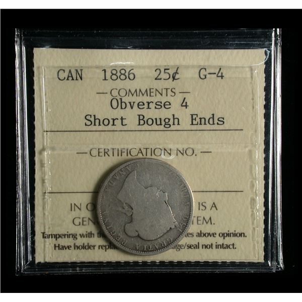 1886 Twenty-five Cents, Obverse 4