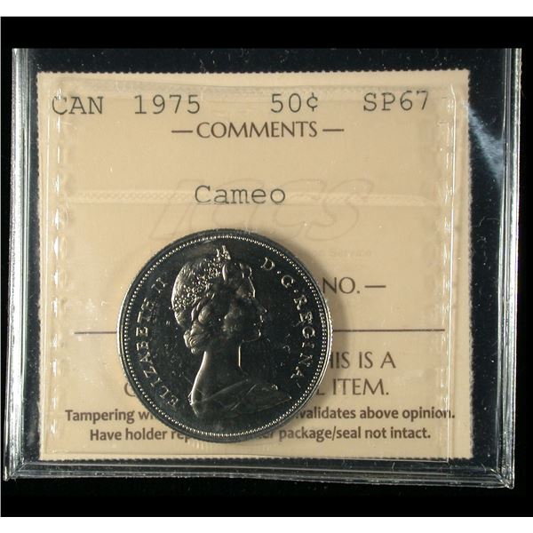 1975 Fifty Cents, ICCS Specimen-67 Cameo