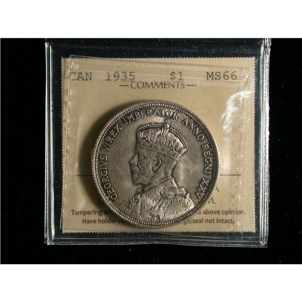 1935 One Dollar, ICCS MS-66
