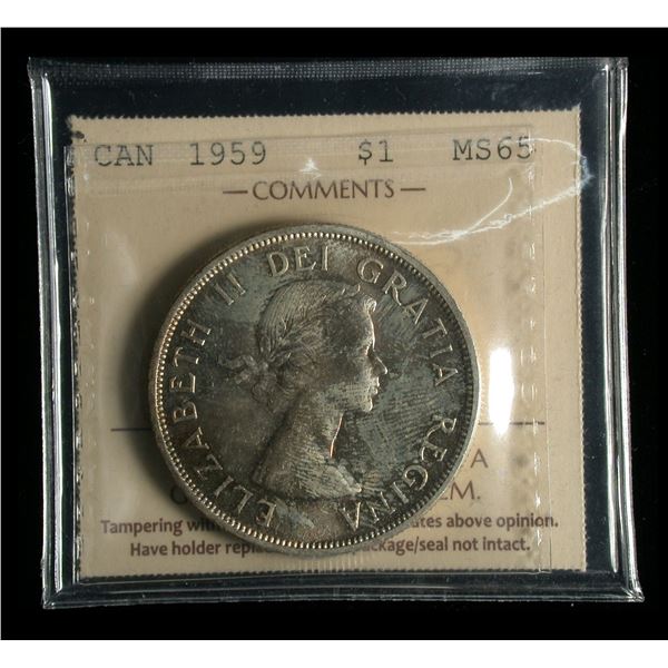 1959 One Dollar, ICCS MS-65