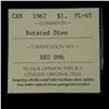 Image 2 : 1967 One Dollar Centennial Rotated Dies, ICCS PL-65