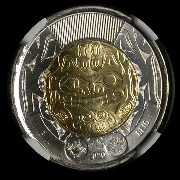 2020 Two Dollars Bill Reid First Release, NGC BU