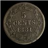 Image 1 : Newfoundland 1881 Five Cents, ICCS VF-20