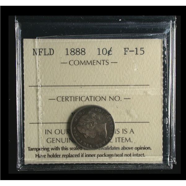 Newfoundland 1888 Ten Cents, ICCS Fine-15