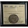 Image 1 : Newfoundland 1881 Twenty Cents, ICCS VF-20
