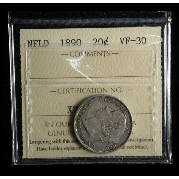 Newfoundland 1890 Twenty Cents, ICCS VF-30
