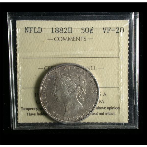 Newfoundland 1882H Fifty Cents, ICCS VF-20
