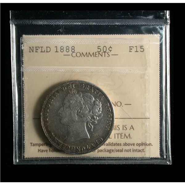Newfoundland 1888 Fifty Cents, ICCS Fine-15