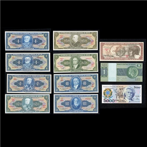 Brazil Lot of 11 Banknotes
