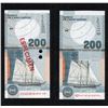 Image 2 : Cape Verde 200 Escudos 2005, Specimen & Issued Note