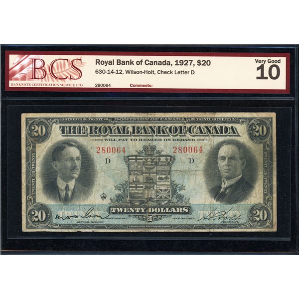 Royal Bank of Canada Twenty Dollars 1927