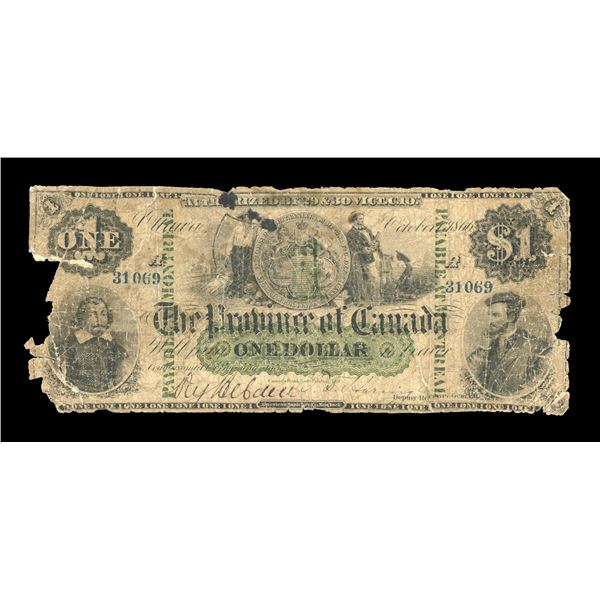 Province of Canada One Dollar 1866, Montreal O/P